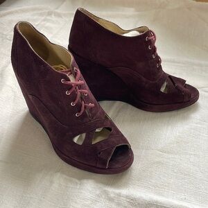 Opening Ceremony Lattice Suede Wedges